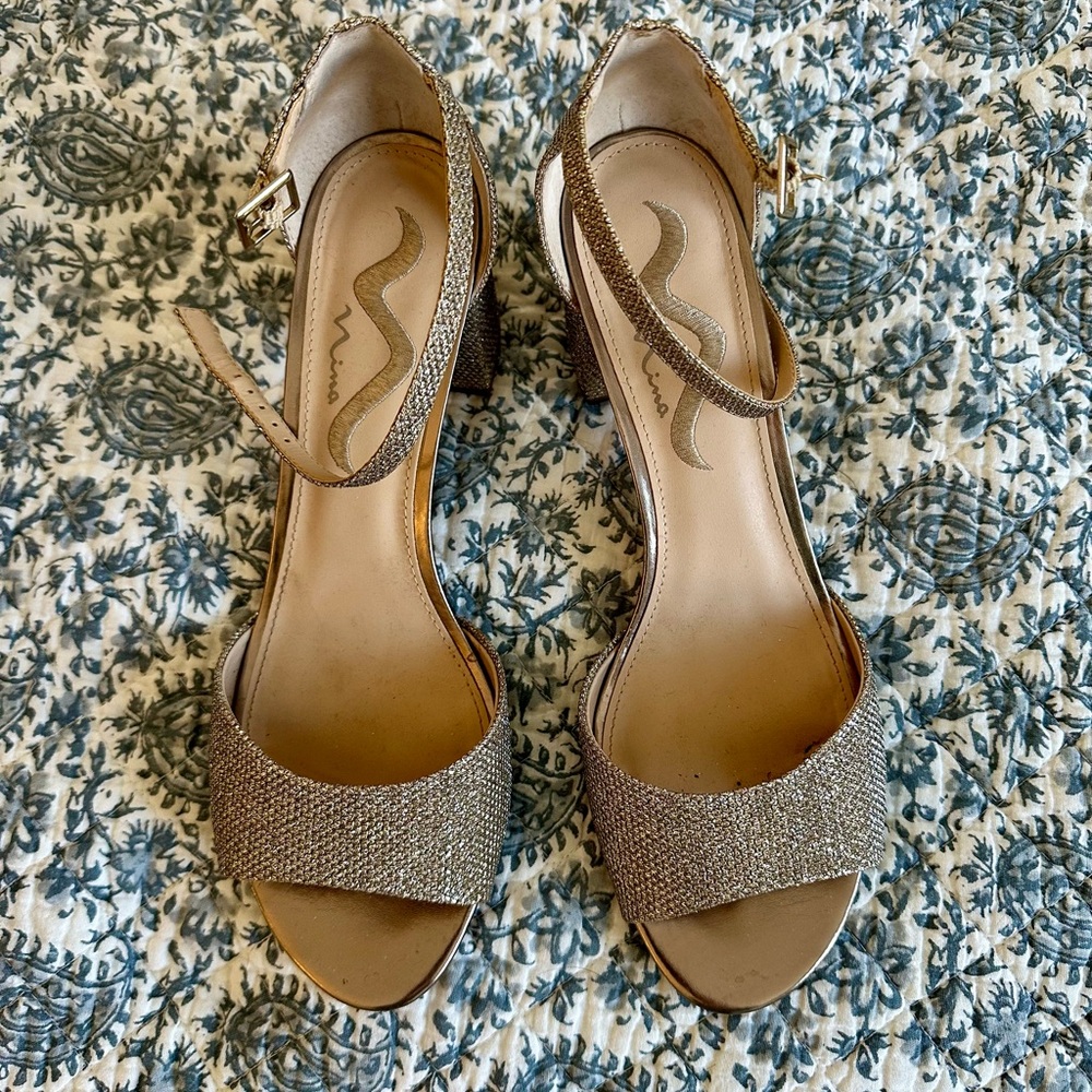 Women's Beige Ankle Strap Heels